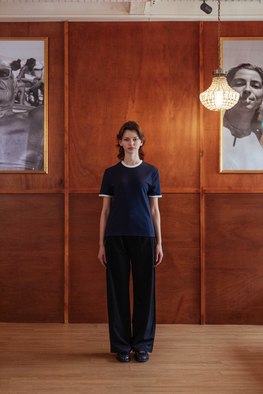 Vrddhi Brando T-Shirt, Navy Ringer