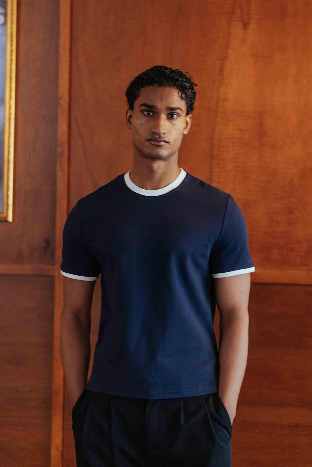 Vrddhi Brando T-Shirt, Navy Ringer